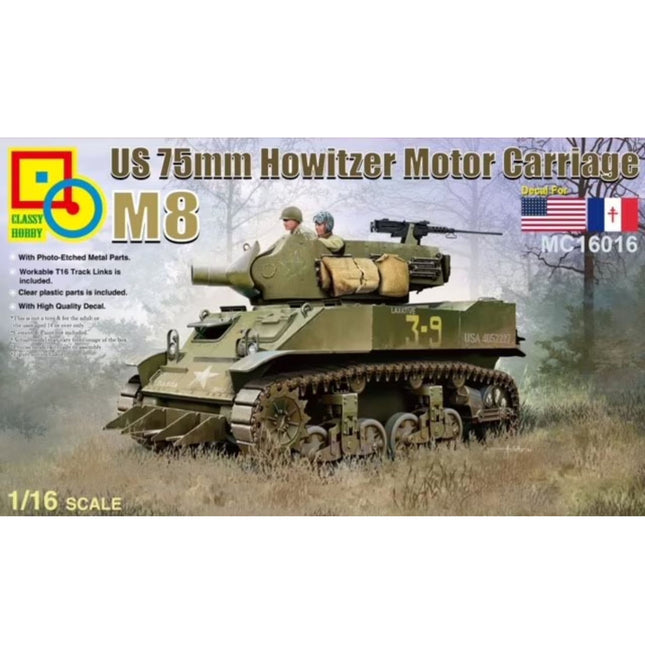 Classy Hobby - US 75mm Howitzer Motor Carriage M8 1/16 - The Scale Model Stash