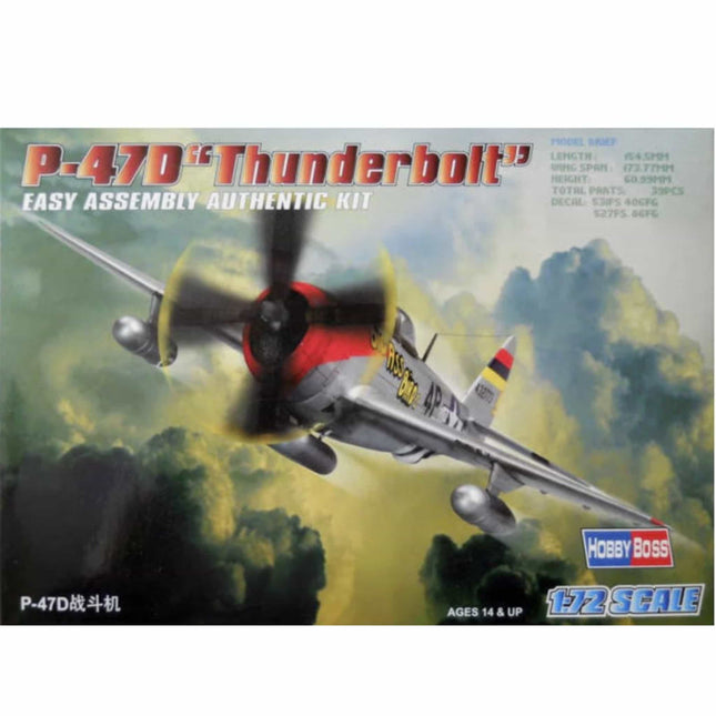 Hobby Boss - P - 47D Thunderbolt 1/72 Easy Assembly Authentic Kit - The Scale Model Stash