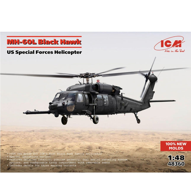 ICM - MH - 60L Black Hawk US Special Forces Helicopter 1/48 - The Scale Model Stash