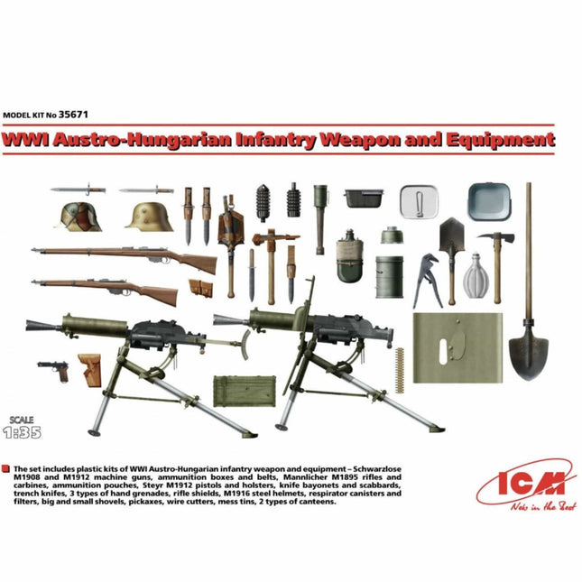 ICM - WWI Austro - Hungarian Infantry Weapon and Equipment 1/35 - The Scale Model Stash