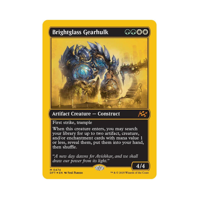 Magic the Gathering - Brightglass Gearhulk (First - Place Foil) - Aetherdrift - The Scale Model Stash