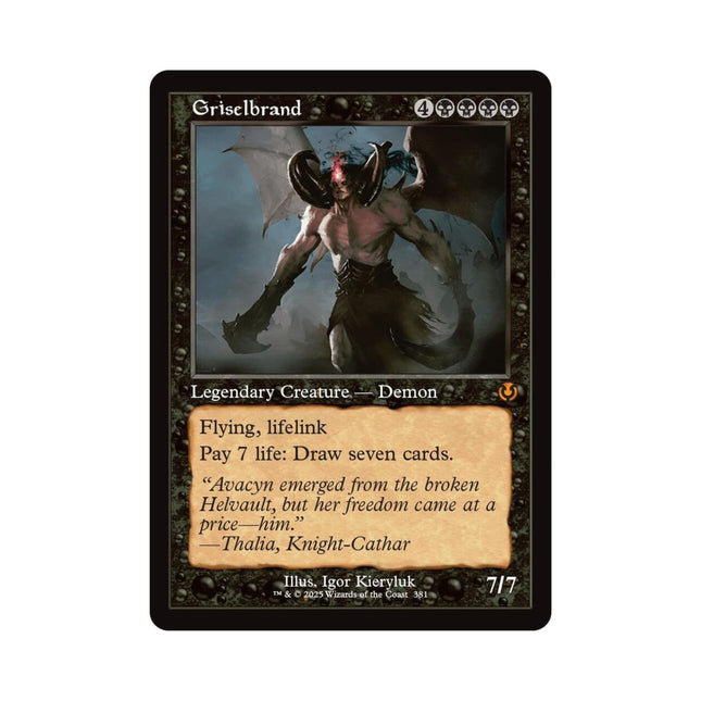 Magic the Gathering - Griselbrand (Retro Frame) - Innistrad Remastered - The Scale Model Stash