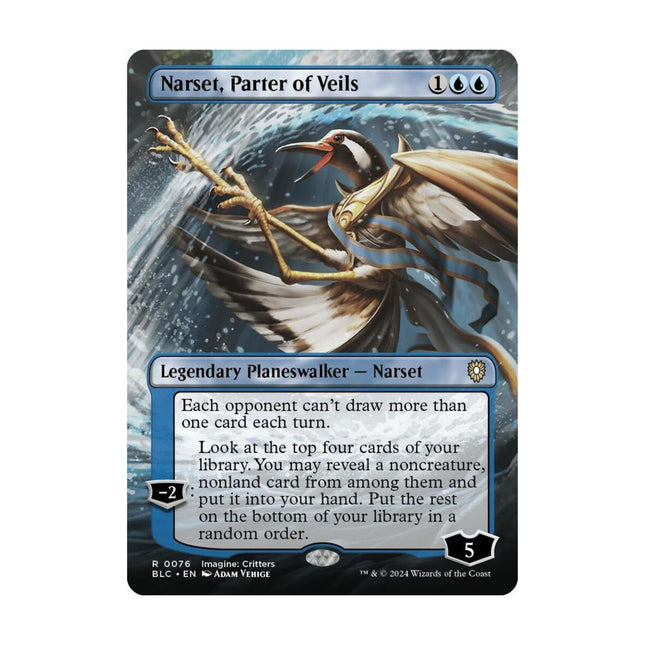 Magic the Gathering - Narset, Parter of Veils (Borderless) - Commander: Bloomburrow (Foil - The Scale Model Stash