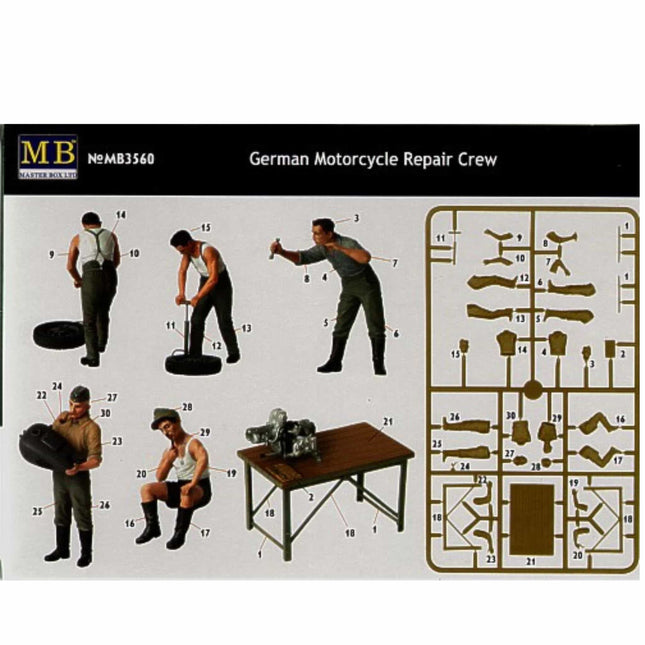 Masterbox - German Motorcycle Repair Crew 1/35 - The Scale Model Stash