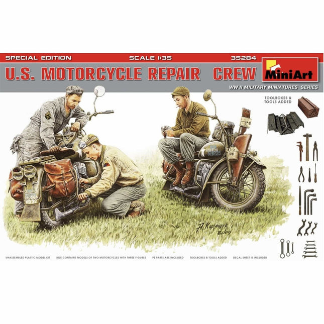 Mini Art - U.S. Motorcycle Repair Crew 1/35 - The Scale Model Stash