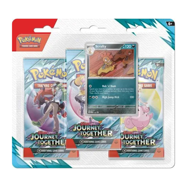 Pokemon - Journey Together 3 Pack Blister (Scrafty) - The Scale Model Stash