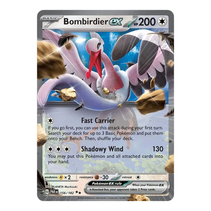 Pokemon - Paradox Rift 156/182 Bombirdier ex (Half Art) - The Scale Model Stash