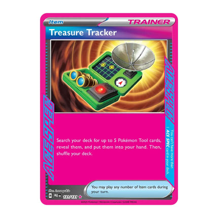 Pokemon - Prismatic Evolutions 131/131 Treasure Tracker ACE SPEC - The Scale Model Stash