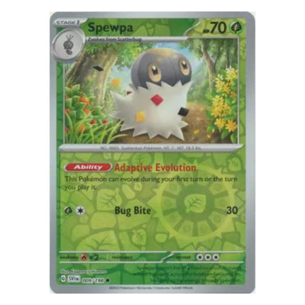 Pokemon - Scarlet and Violet (Base Set) 008/198 Spewpa (Reverse Holo) - The Scale Model Stash