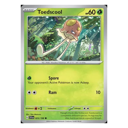 Pokemon - Scarlet and Violet (Base Set) 025/198 Toedscool (Non Holo) - The Scale Model Stash
