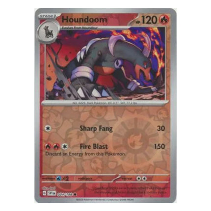 Pokemon - Scarlet and Violet (Base Set) 034/198 Houndoom (Reverse Holo) - The Scale Model Stash