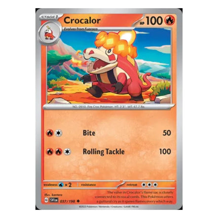 Pokemon - Scarlet and Violet (Base Set) 037/198 Crocalor (Non Holo) - The Scale Model Stash