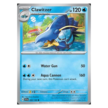 Pokemon - Scarlet and Violet (Base Set) 050/198 Clawitzer (Non Holo) - The Scale Model Stash
