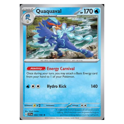Pokemon - Scarlet and Violet (Base Set) 054/198 Quaquaval (Holo) - The Scale Model Stash