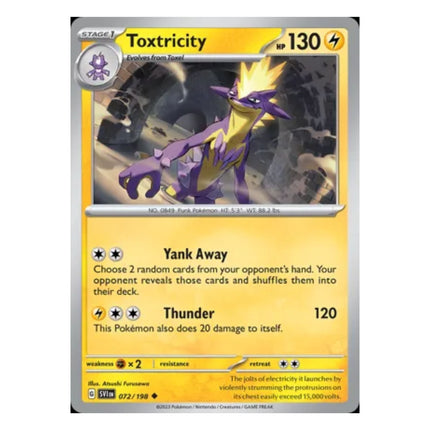 Pokemon - Scarlet and Violet (Base Set) 072/198 Toxtricity (Non Holo) - The Scale Model Stash