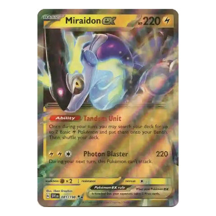 Pokemon - Scarlet and Violet (Base Set) 081/198 Miraidon ex - The Scale Model Stash