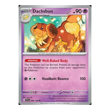 Pokemon - Scarlet and Violet (Base Set) 099/198 Dachsbun (Non Holo) - The Scale Model Stash