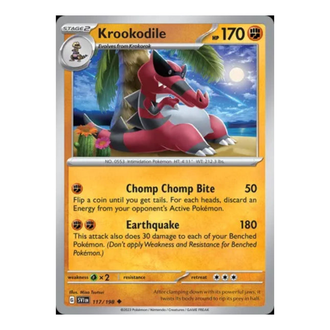 Pokemon - Scarlet and Violet (Base Set) 117/198 Krookodile (Non Holo) - The Scale Model Stash