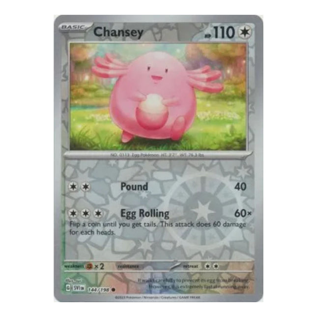 Pokemon - Scarlet and Violet (Base Set) 144/198 Chansey (Reverse Holo) - The Scale Model Stash