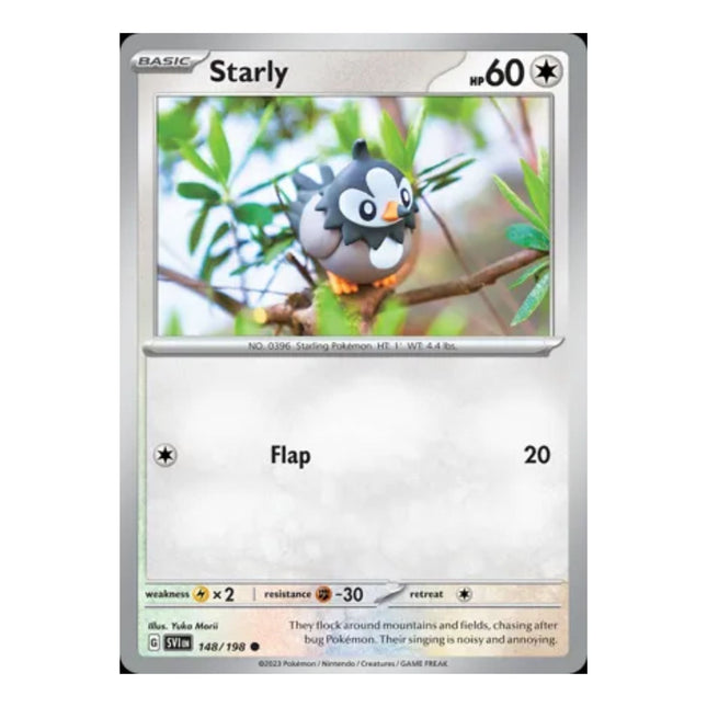 Pokemon - Scarlet and Violet (Base Set) 148/198 Starly (Non Holo) - The Scale Model Stash