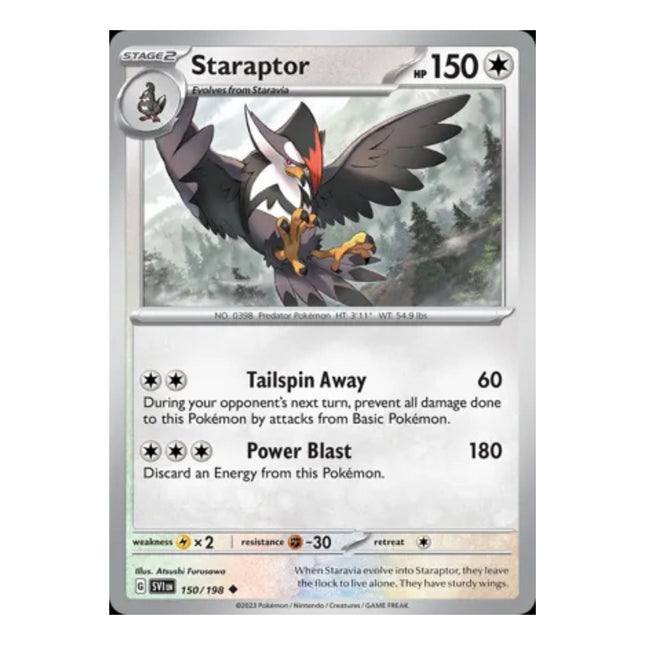 Pokemon - Scarlet and Violet (Base Set) 150/198 Staraptor (Non Holo) - The Scale Model Stash
