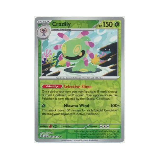 Pokemon - Stellar Crown 006/142 Cradily (Reverse Holo) - The Scale Model Stash