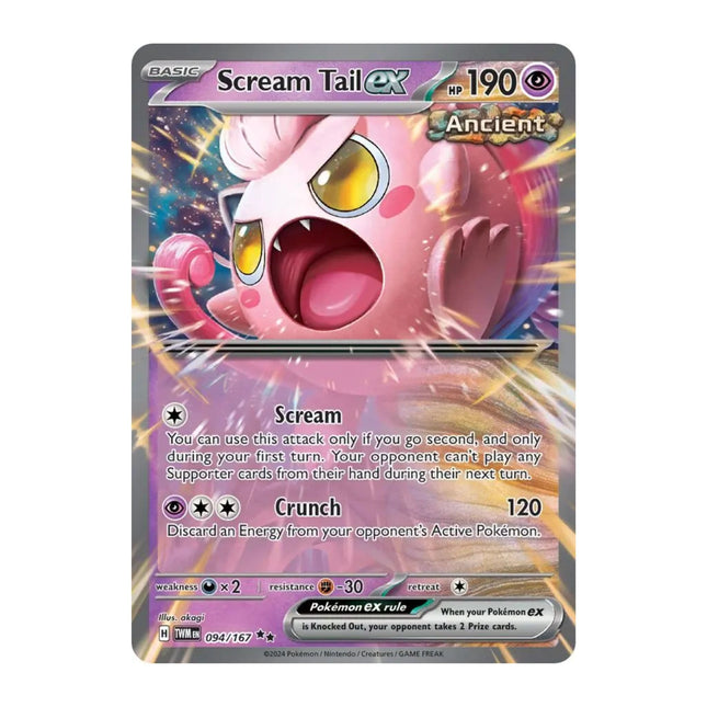 Pokemon - Twilight Masquerade 094/167 Scream Tail ex - The Scale Model Stash