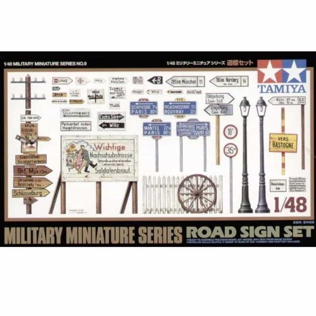 Tamiya - Road Sign Set (Military Miniature Series) 1/48 - The Scale Model Stash